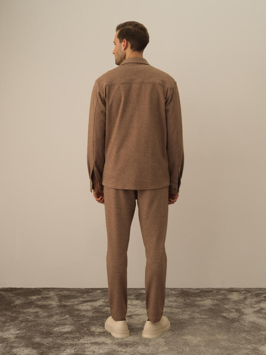 Camel Doğal Yün Dokulu Regular Fit Gömlek Ceket - 5