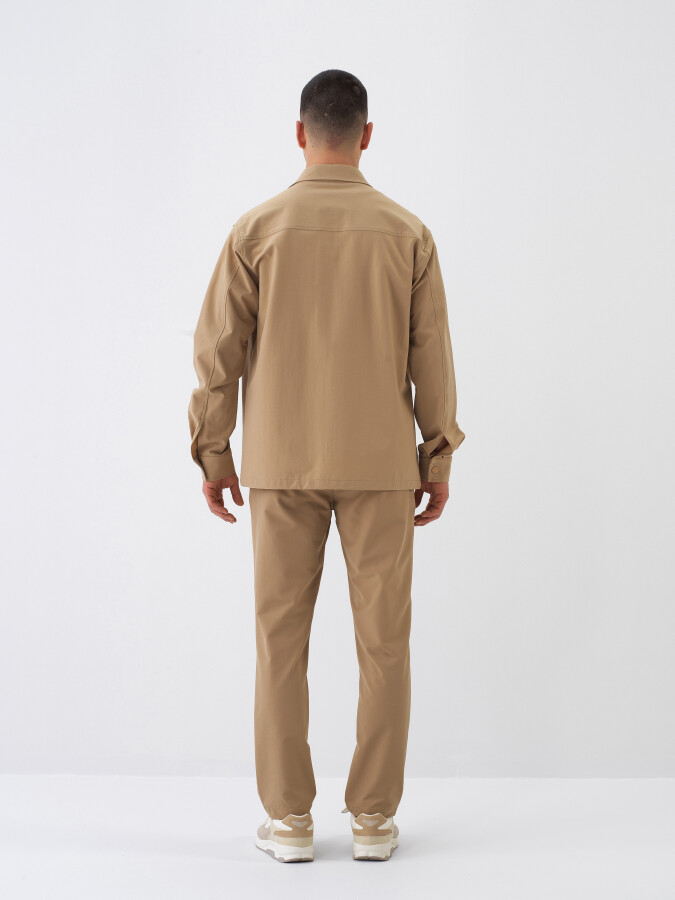Camel Formunu Koruyan Regular Fit Gömlek Ceket - 5