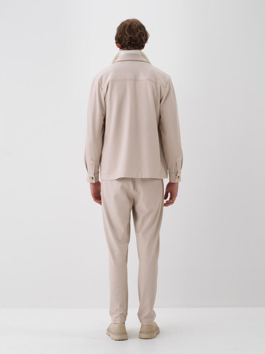 Çizgili Gömlek Ceket - 4