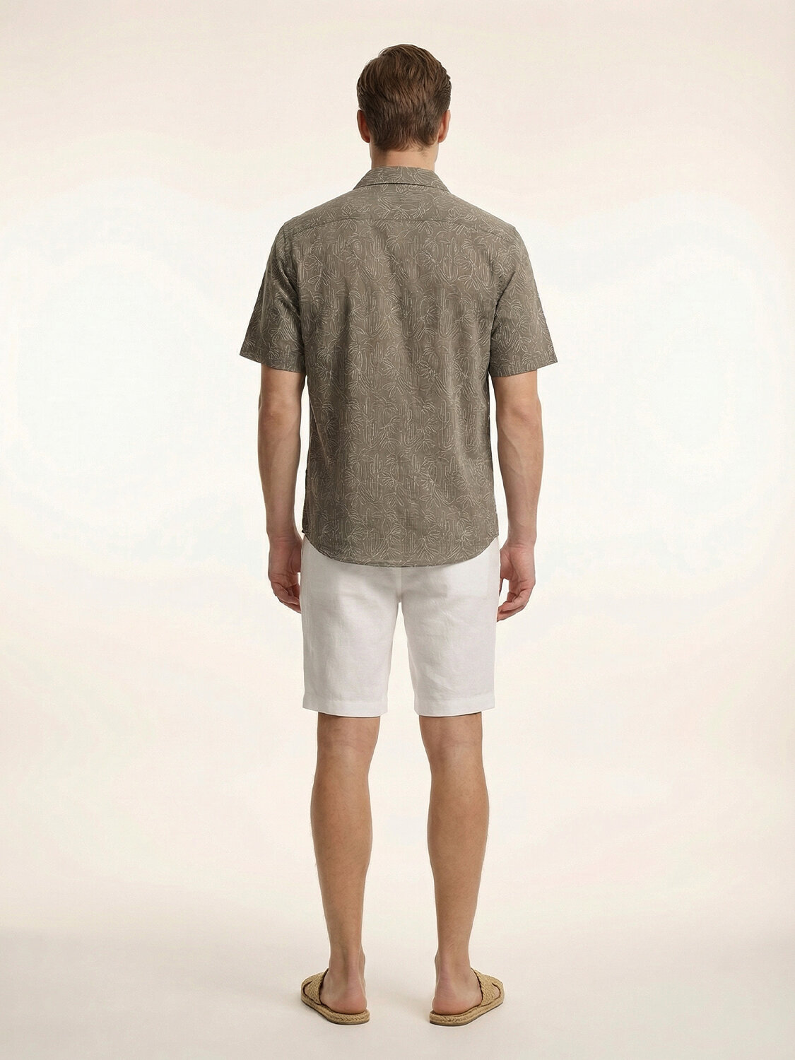 Haki Pamuk Dokulu Regular Fit Gömlek - 4