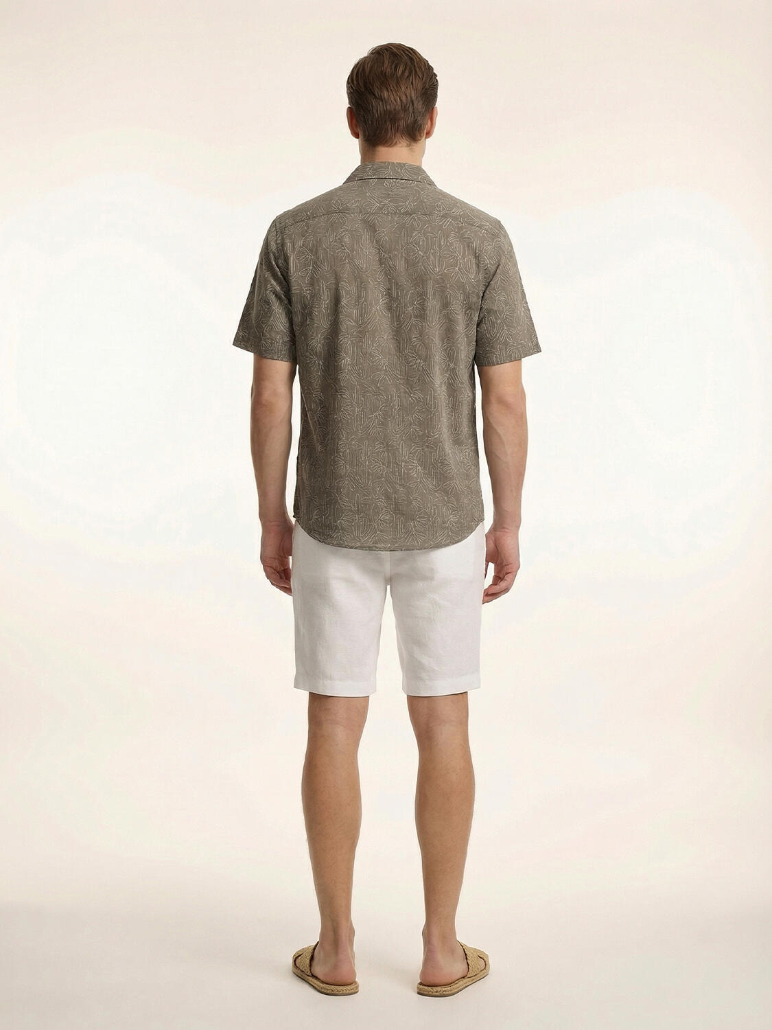 Haki Pamuk Dokulu Regular Fit Gömlek - 4