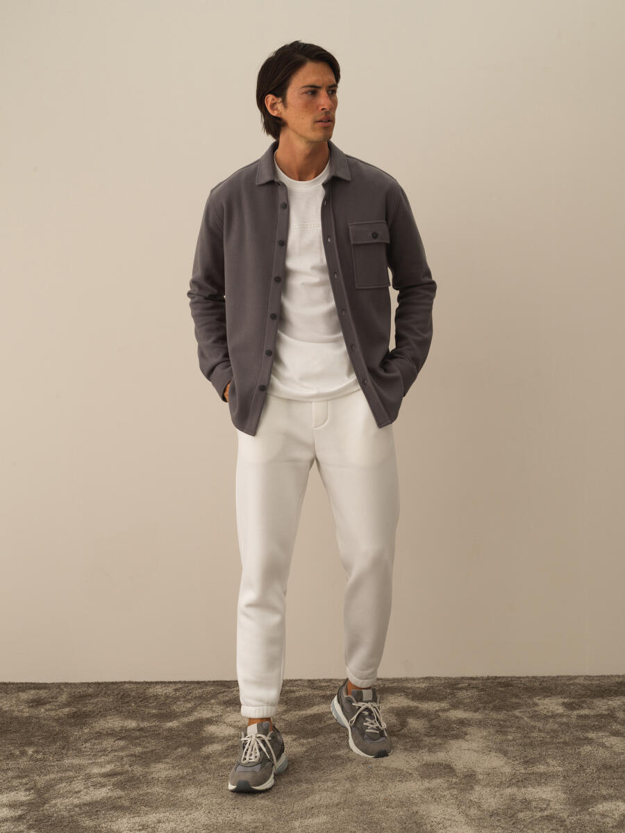 Koyu Gri Pamuk Dokulu Regular Fit Gömlek - 2