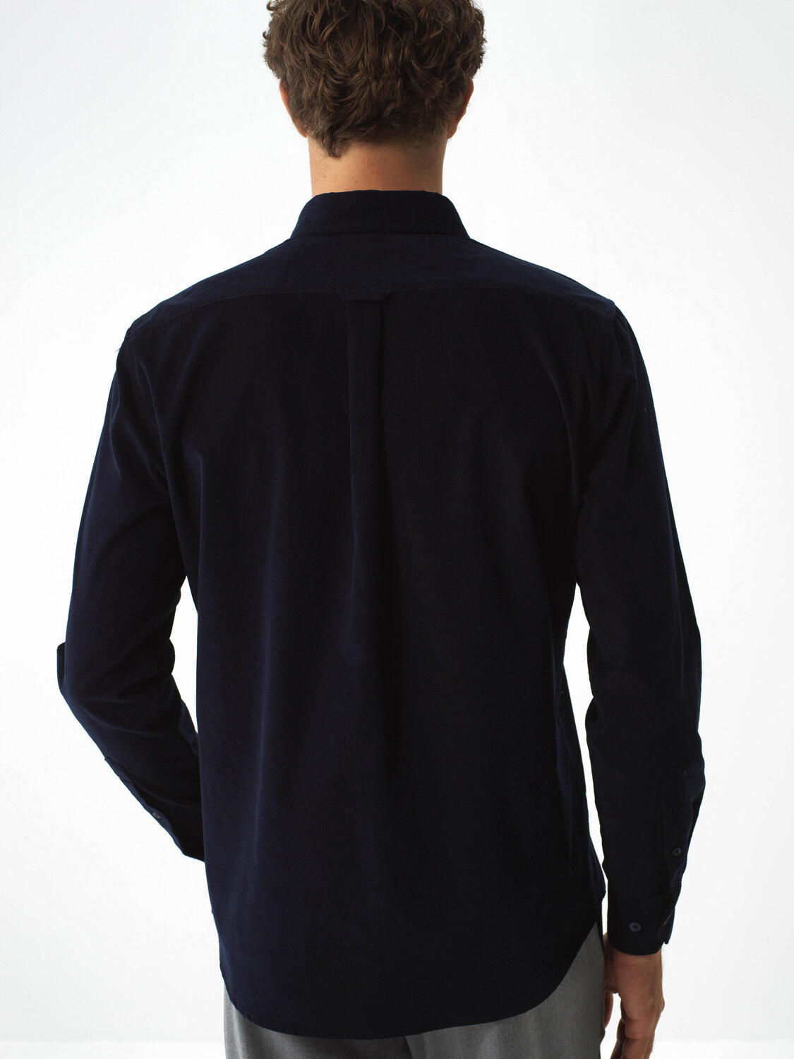 Lacivert Lüks Dokulu Soft Kadife Regular Fit Gömlek - Xint