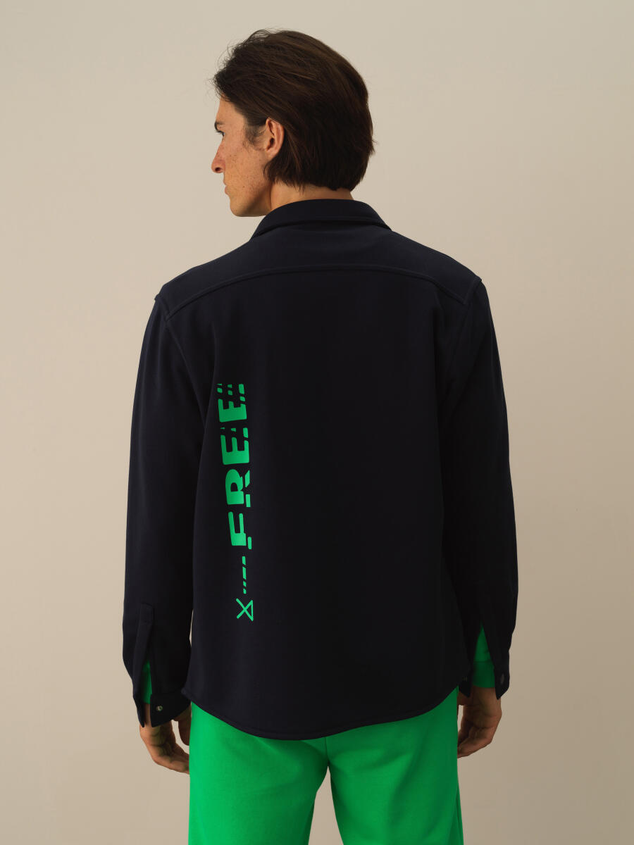 Lacivert Pamuk Dokulu Regular Fit Gömlek - 3