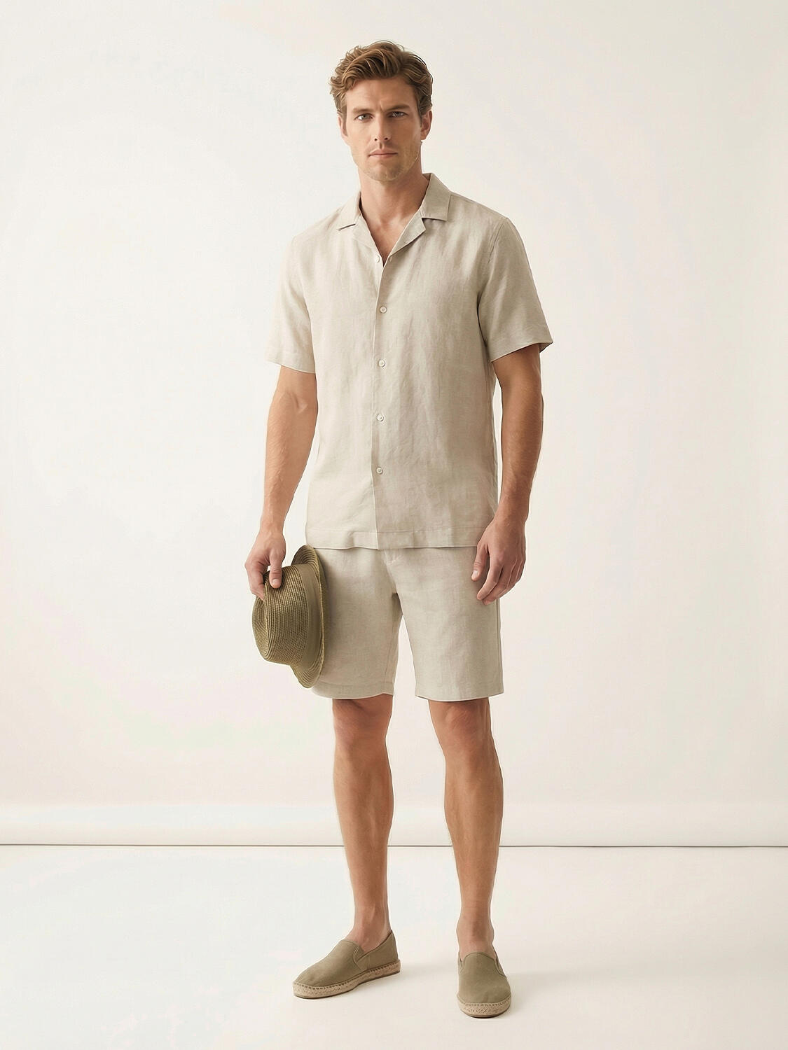 Naturel %100 Keten Regular Fit Gömlek - 3