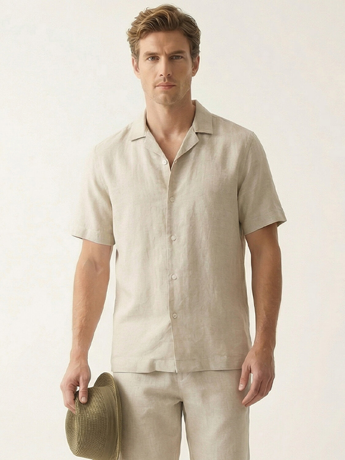 Naturel %100 Keten Regular Fit Gömlek (1)