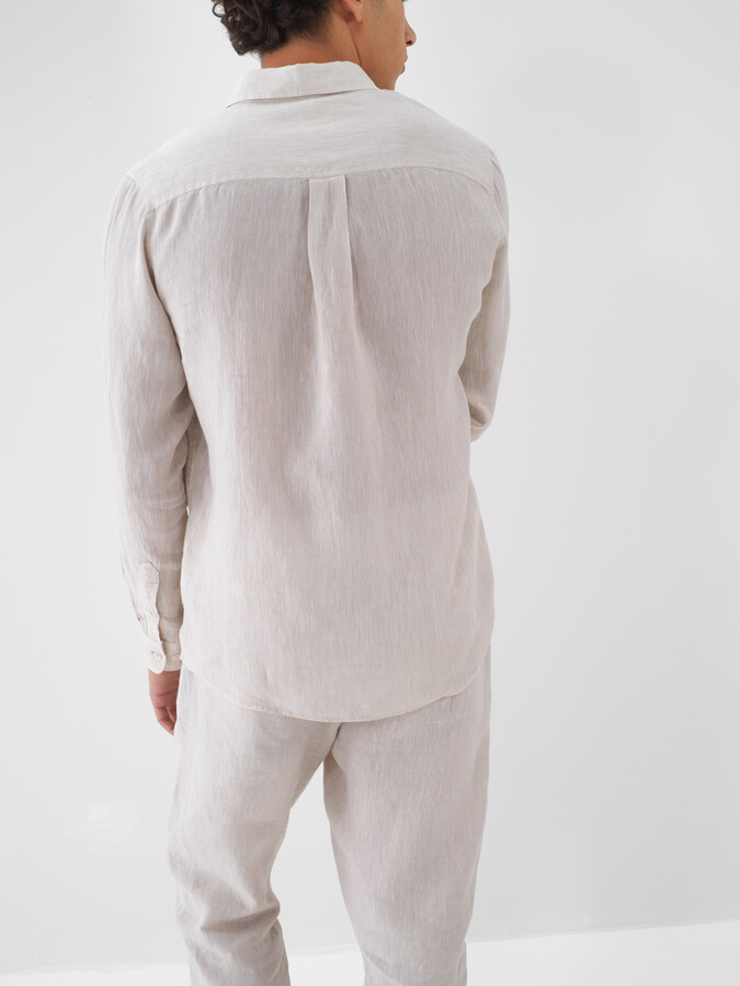 Naturel %100 Keten Regular Fit Gömlek - 5