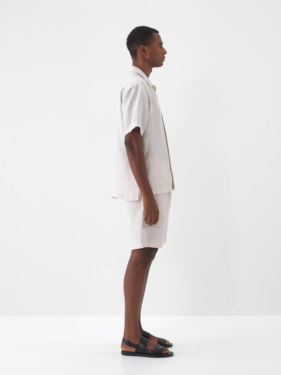 Naturel %100 Keten Regular Fit Gömlek - 3