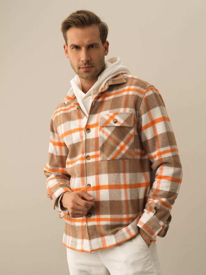 Oranj Pamuk Dokulu Regular Fit Gömlek - Xint