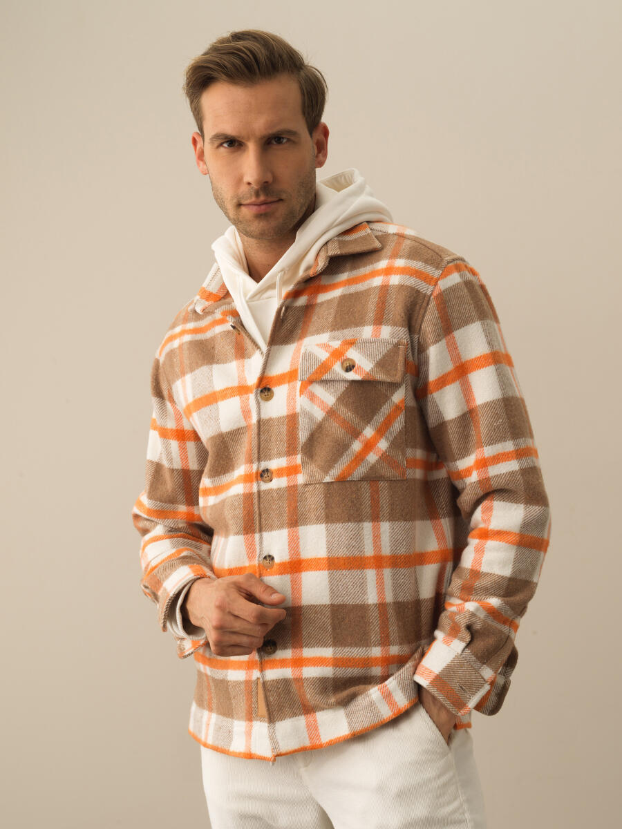 Oranj Pamuk Dokulu Regular Fit Gömlek