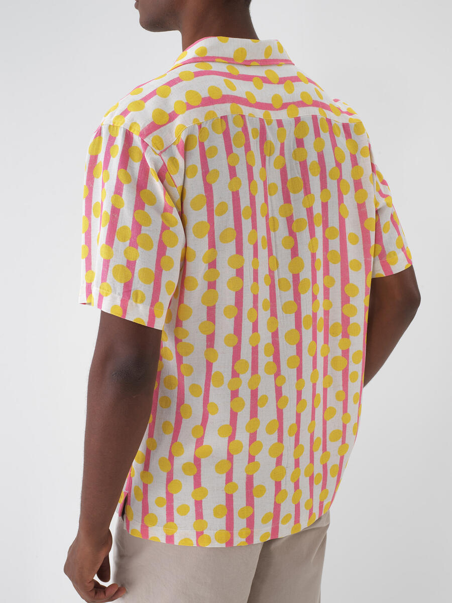 Pembe Keten Karışımlı Regular Fit Gömlek - 5