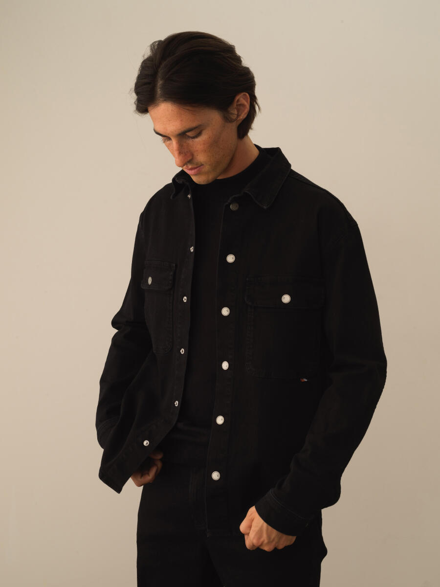 Siyah Pamuk Dokulu Regular Fit Gömlek