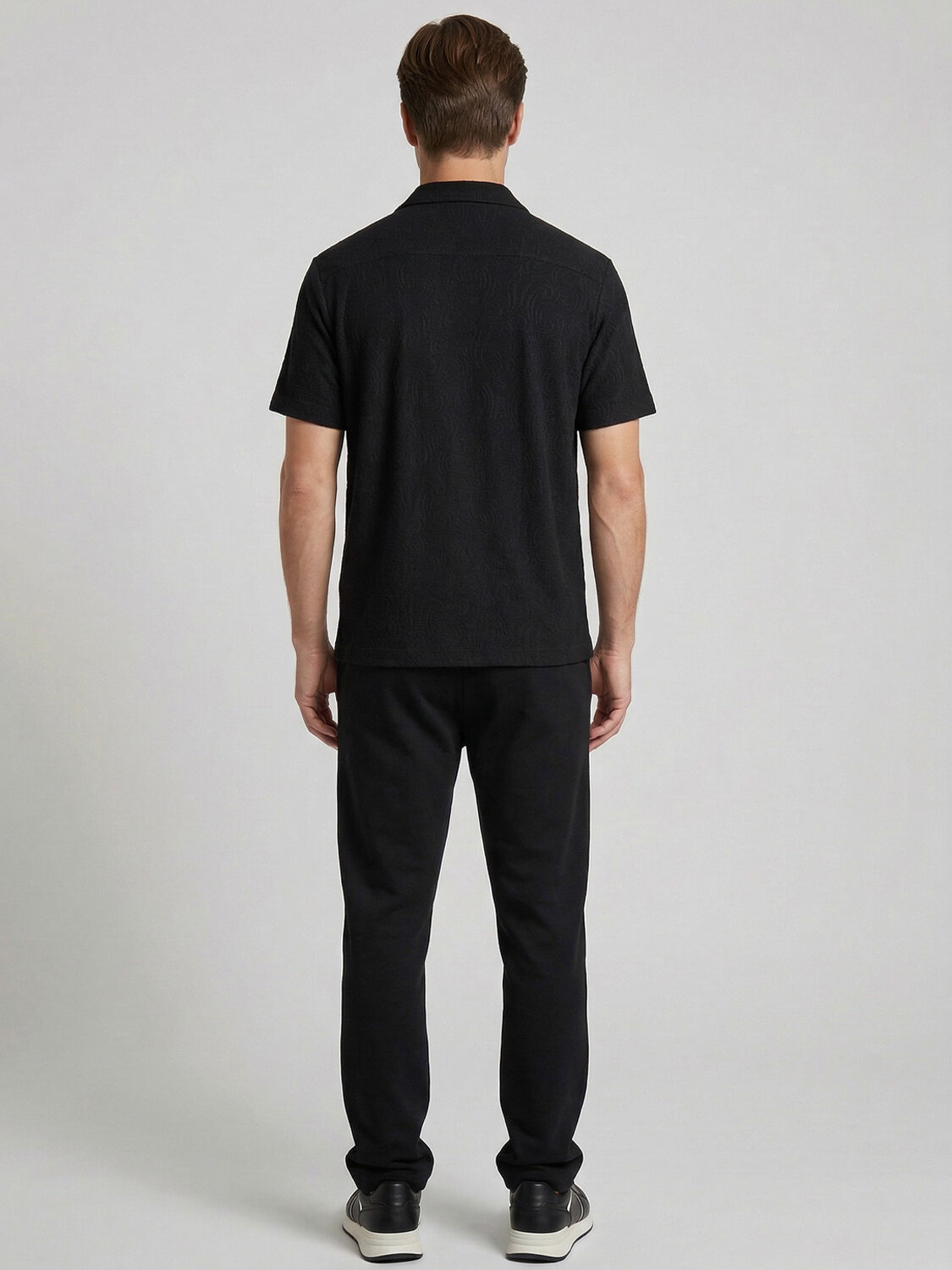 Siyah Pamuk Dokulu Regular Fit Gömlek - 5