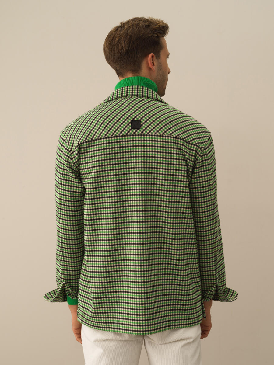 Yeşil Esnek Dokulu Slim Fit Gömlek - 3