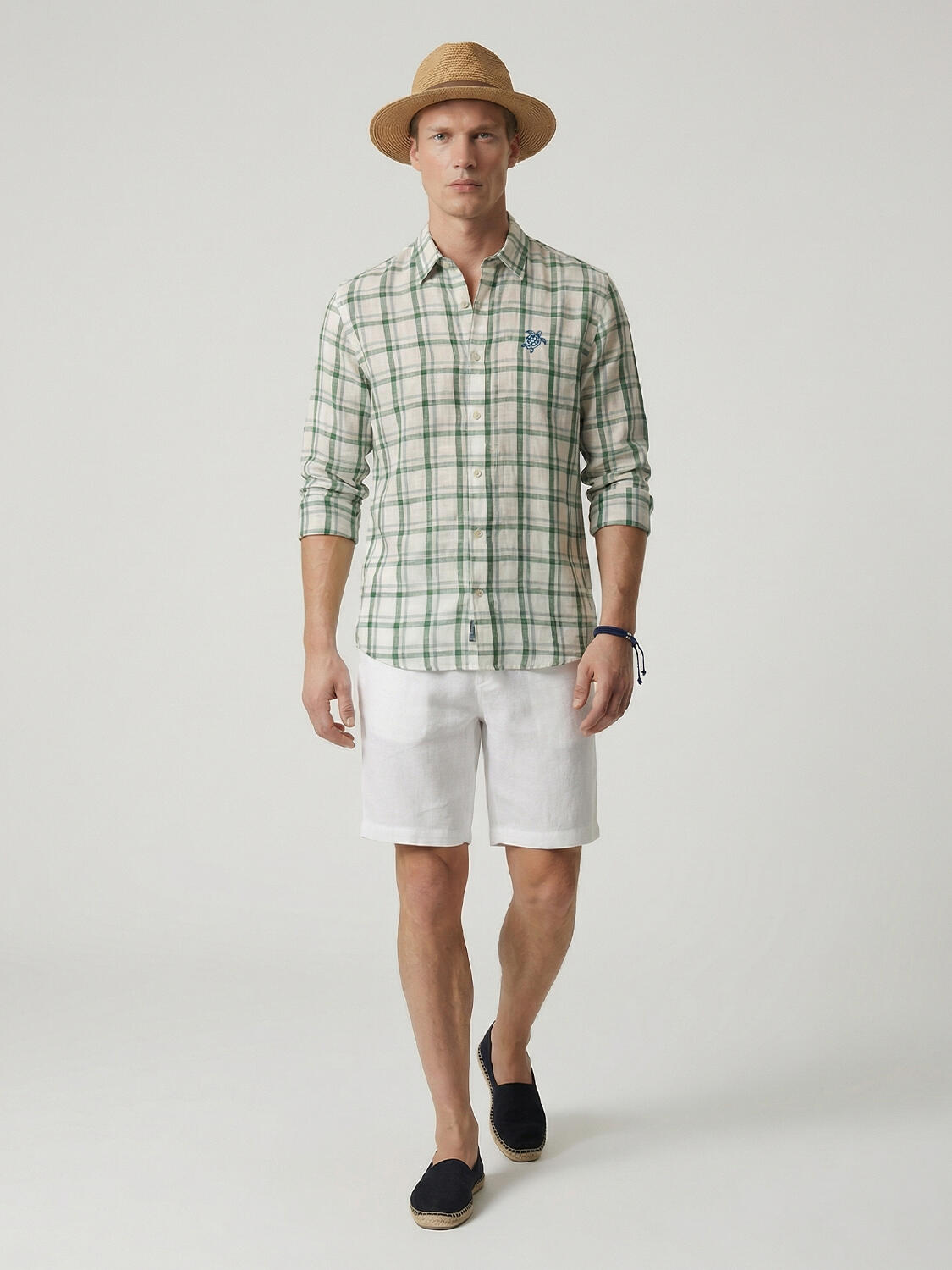 Yeşil Keten Karışımlı Regular Fit Gömlek - 3