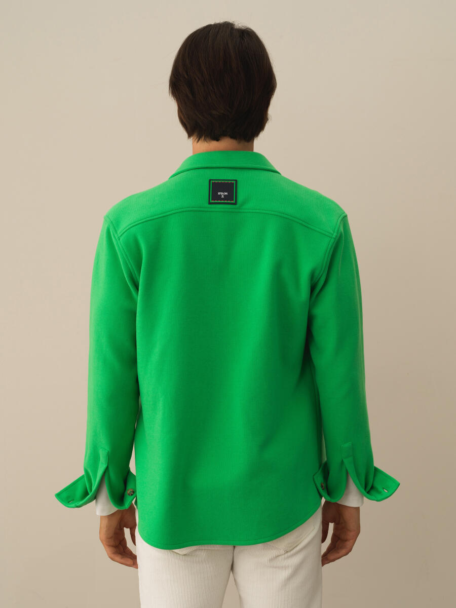 Yeşil Pamuk Dokulu Regular Fit Gömlek - 4