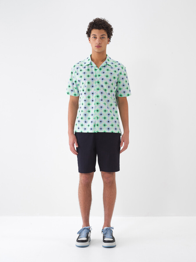 Yeşil Pamuk Dokulu Regular Fit Gömlek (1)