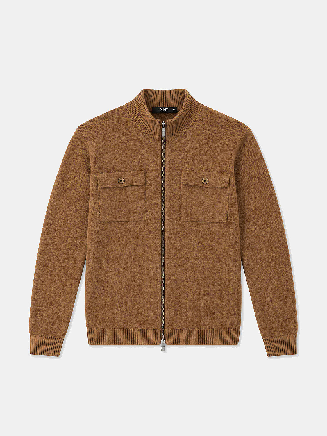Camel Regular Fit Dik Yaka Yünlü Hırka (1)