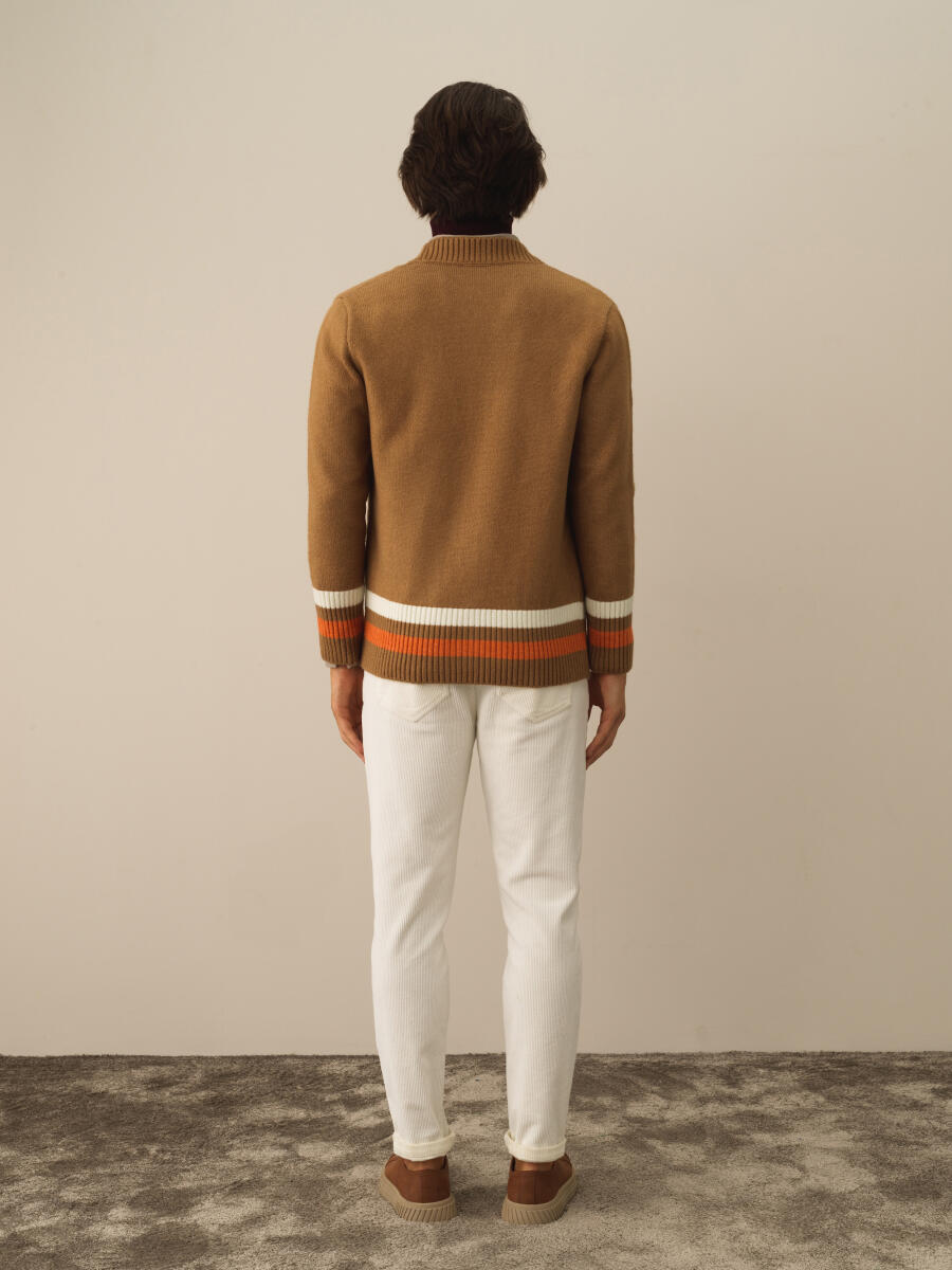 Camel Lüks Pamuk Dokulu Regular Fit Hırka - 5