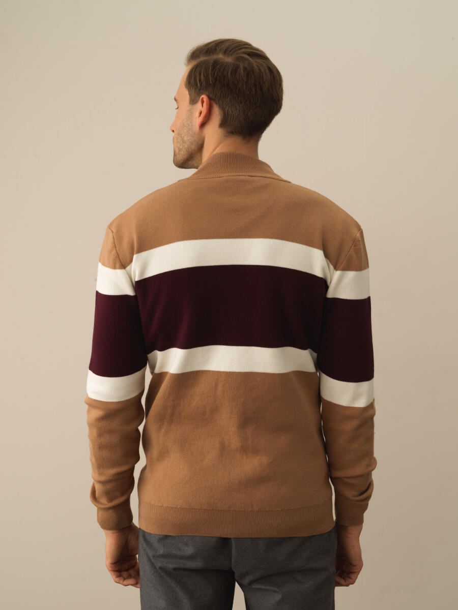 Camel Pamuk Dokulu Regular Fit Hırka - 4