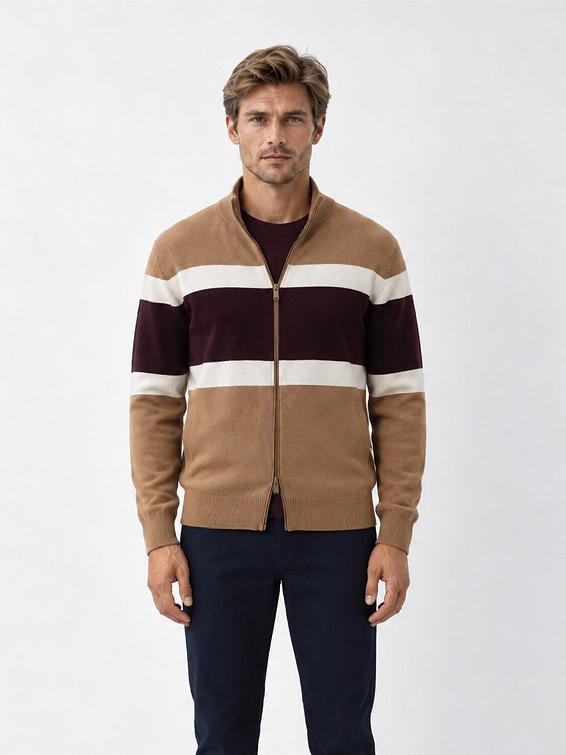 Camel Regular Fit Bomber Yaka Pamuk Hırka - 1