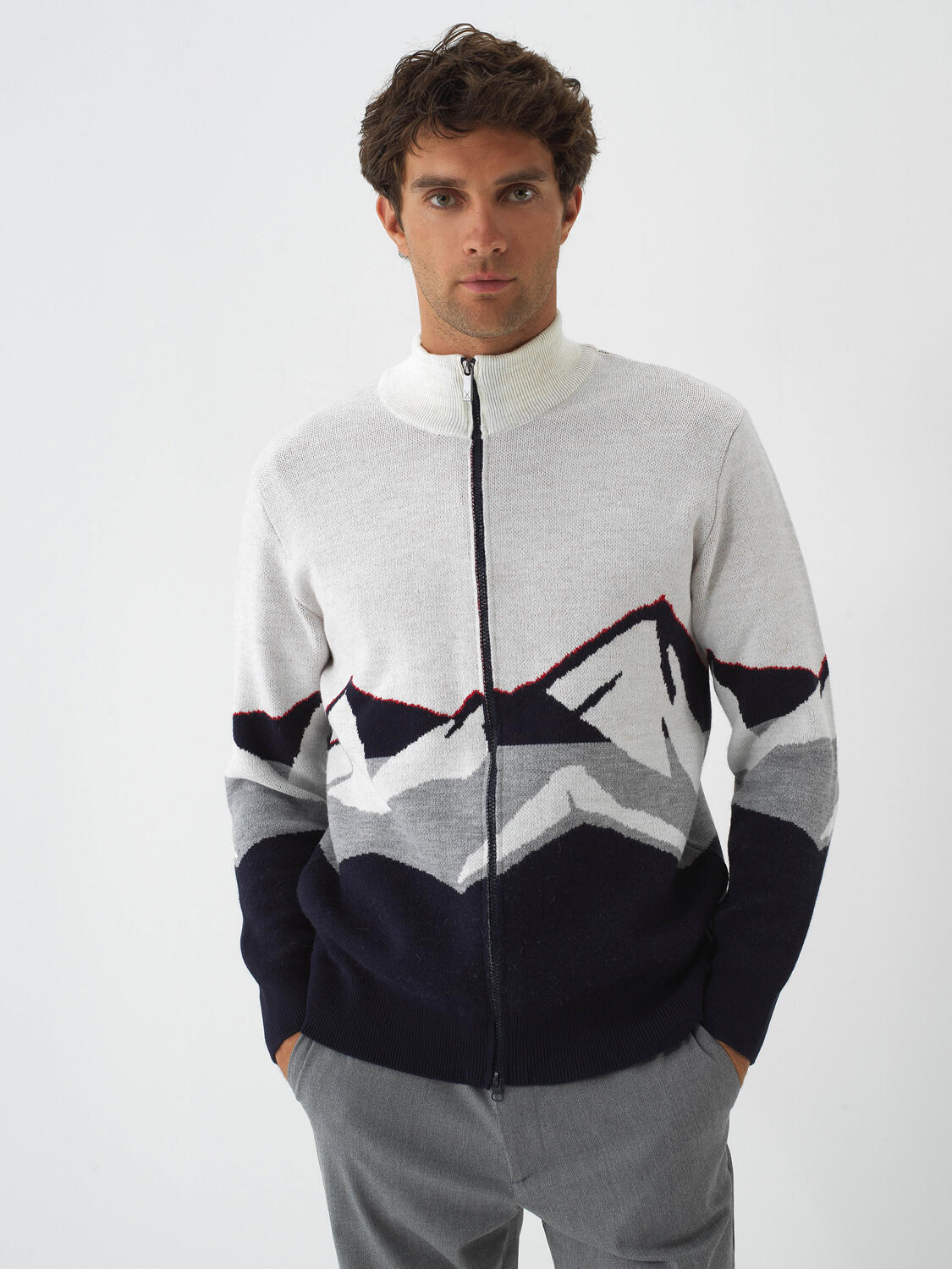 Lacivert Doğal Yün Dokulu Regular Fit Hırka - 3