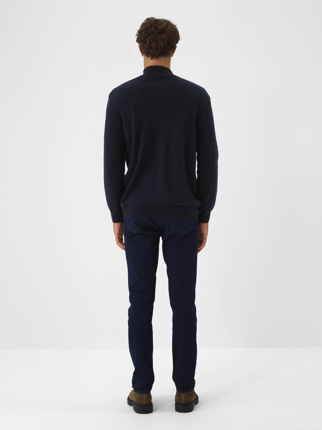 Lacivert Pamuk Dokulu Regular Fit Hırka - 5