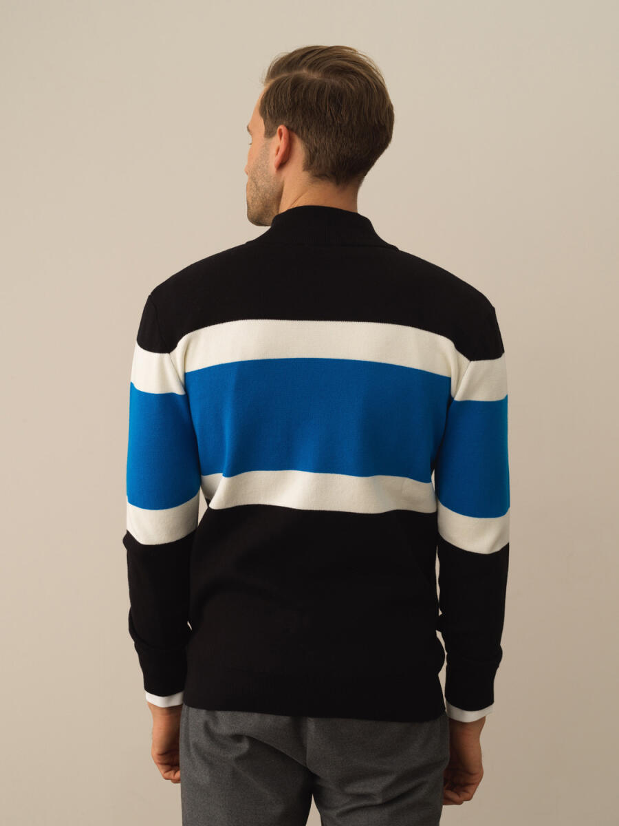 Siyah Pamuk Dokulu Regular Fit Hırka - 3