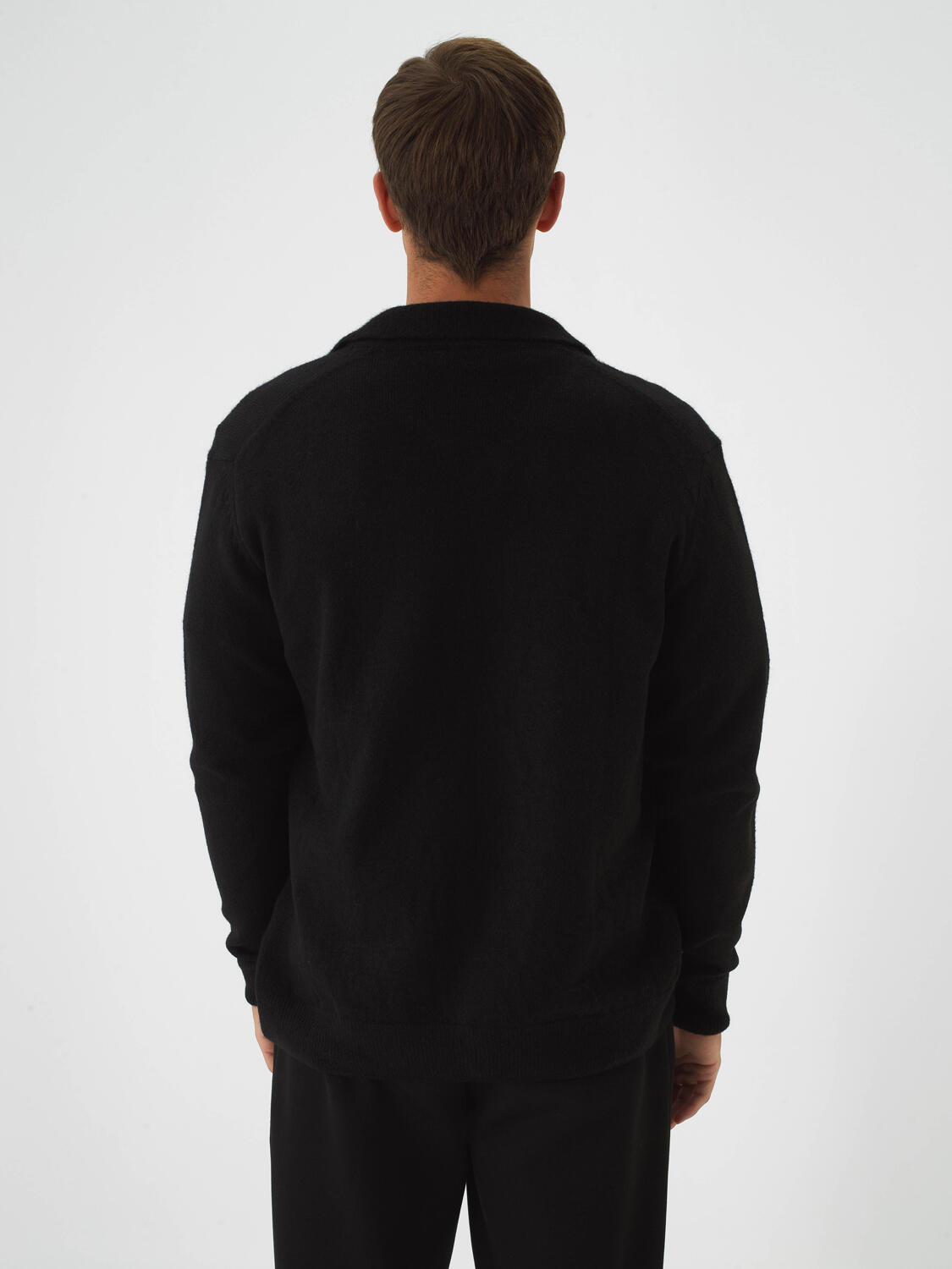 Siyah Yumuşak Dokulu Regular Fit Hırka - 4