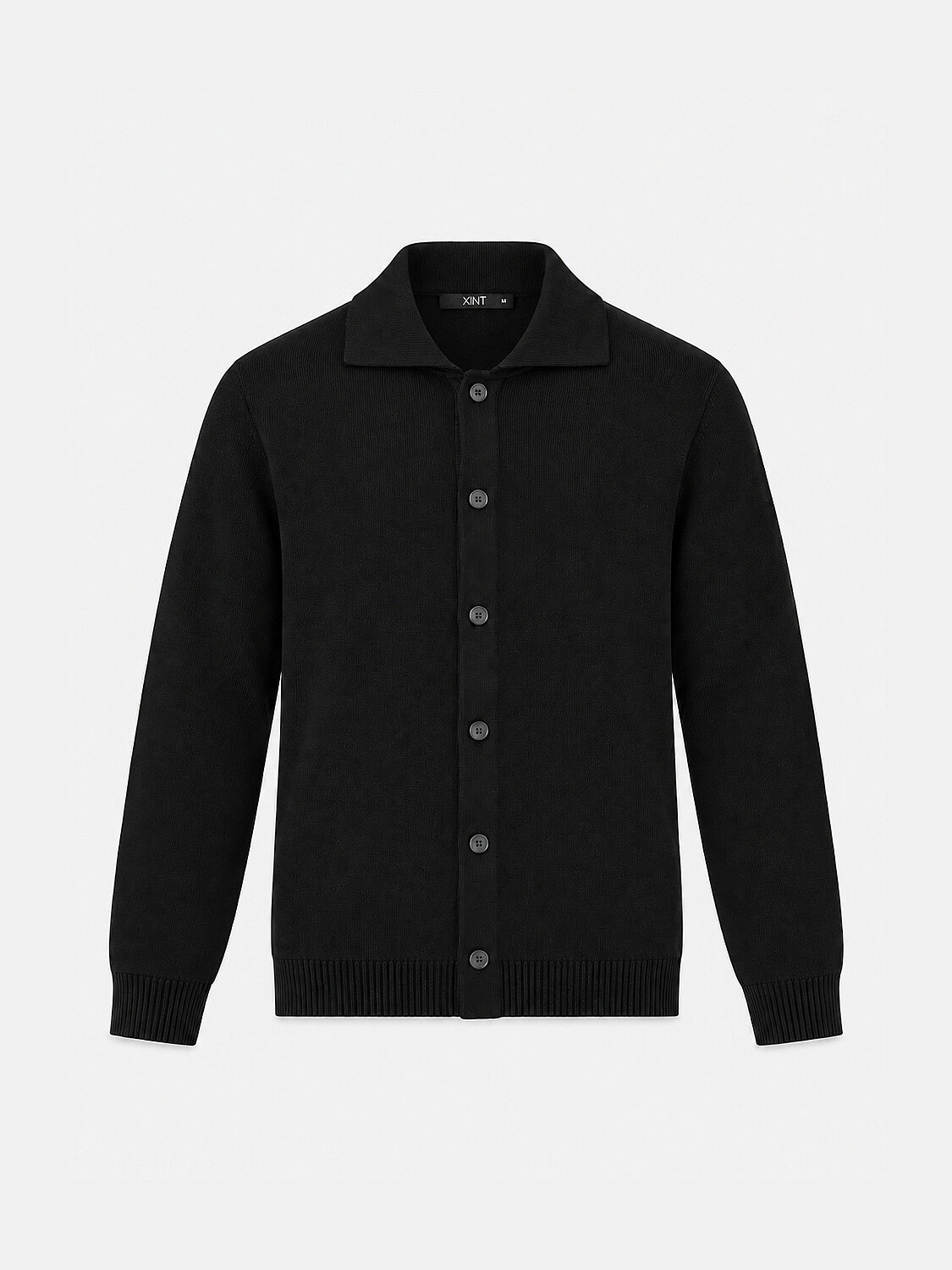 Siyah Yumuşak Dokulu Regular Fit Hırka