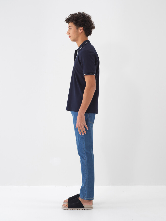 Mavi Pamuk Dokulu Slim Fit Jean - 4