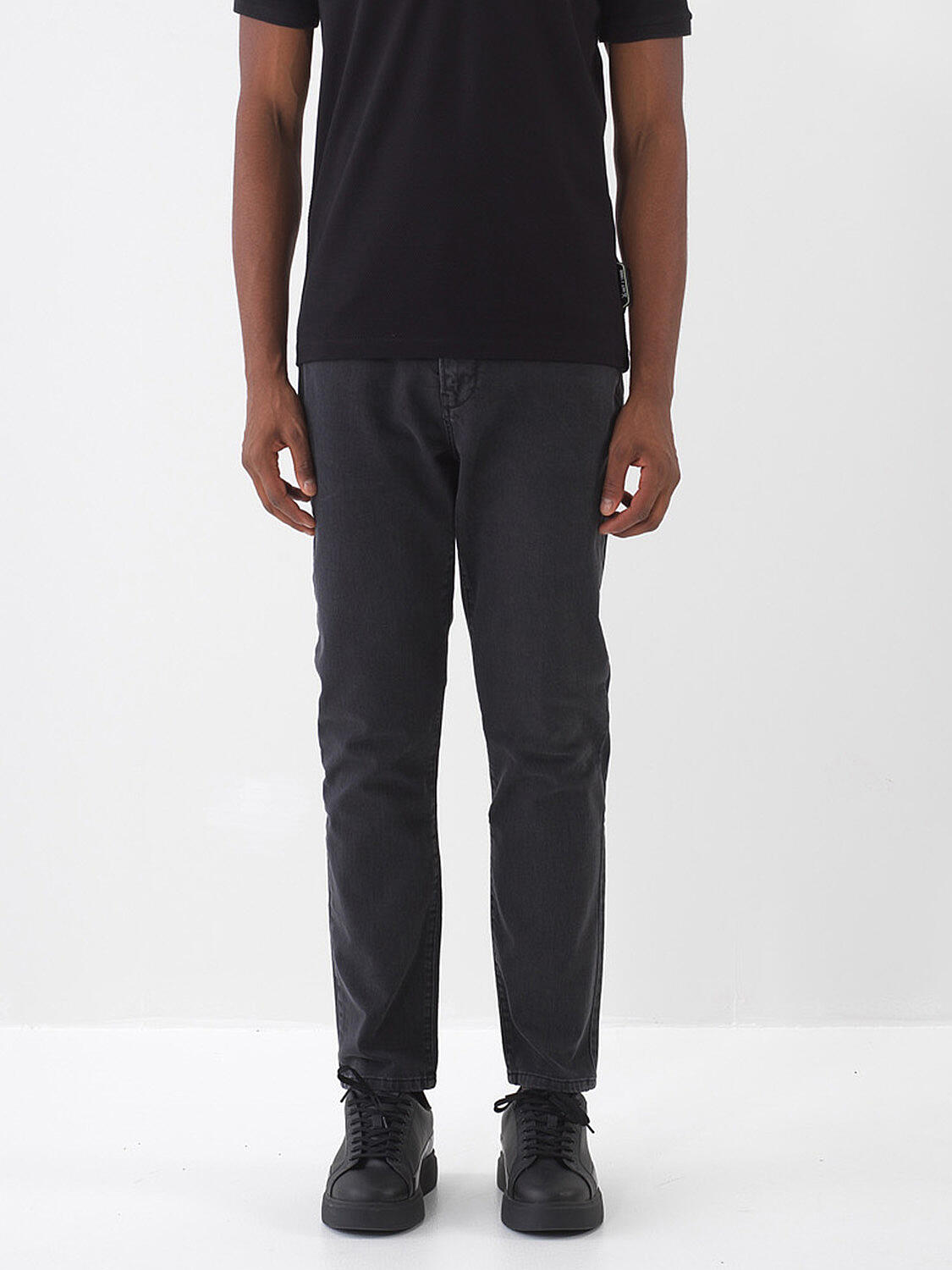 Siyah Pamuk Dokulu Slim Fit Jean - 1