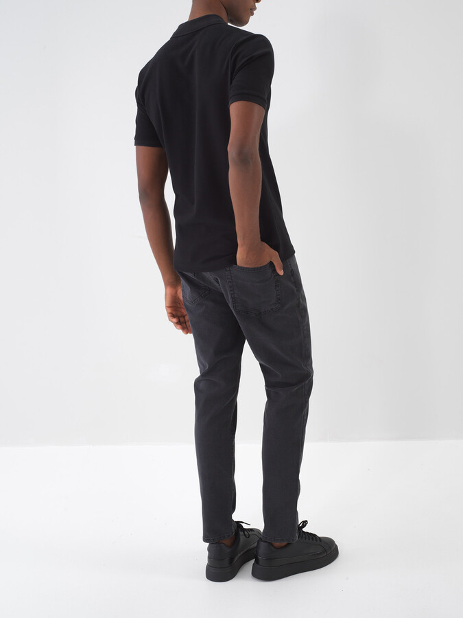 Siyah Pamuk Dokulu Slim Fit Jean - 5