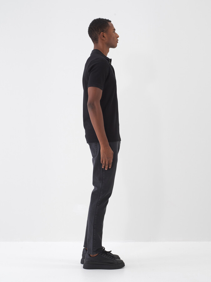 Siyah Pamuk Dokulu Slim Fit Jean - 3