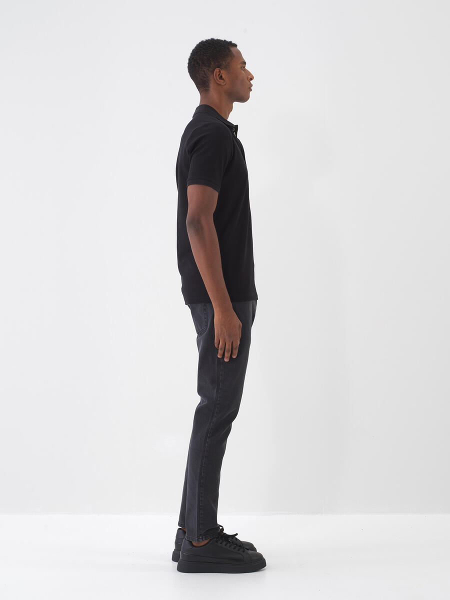 Siyah Pamuk Dokulu Slim Fit Jean - 3