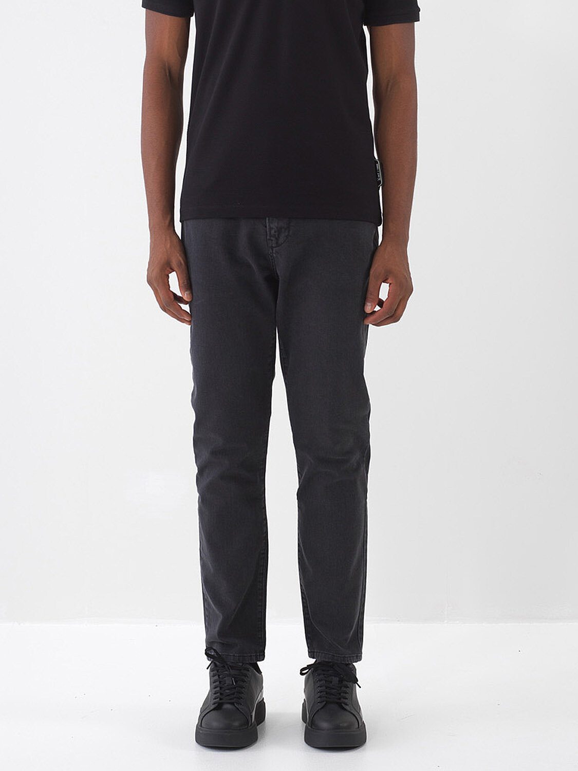 Siyah Pamuk Dokulu Slim Fit Jean