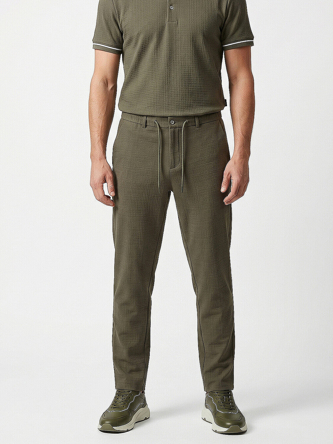 Haki Pamuk Dokulu Regular Fit Jogger (1)