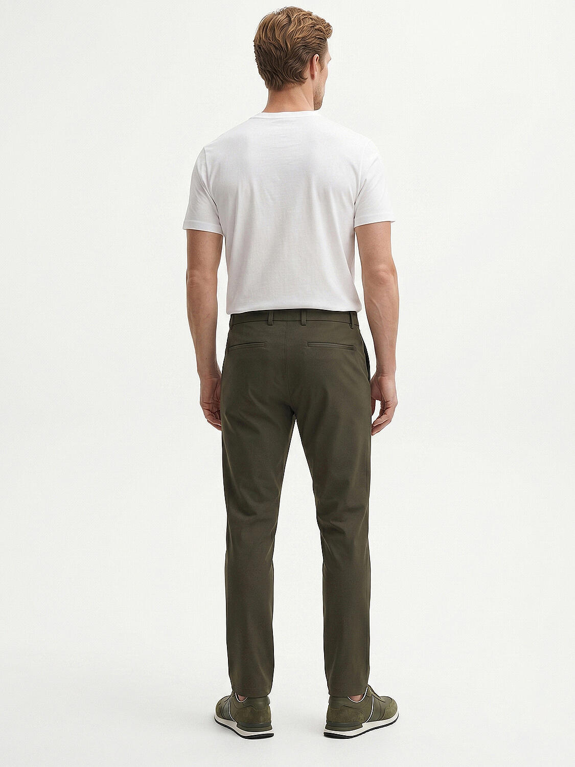 Haki Pamuk Dokulu Slim Fit Jogger - 4