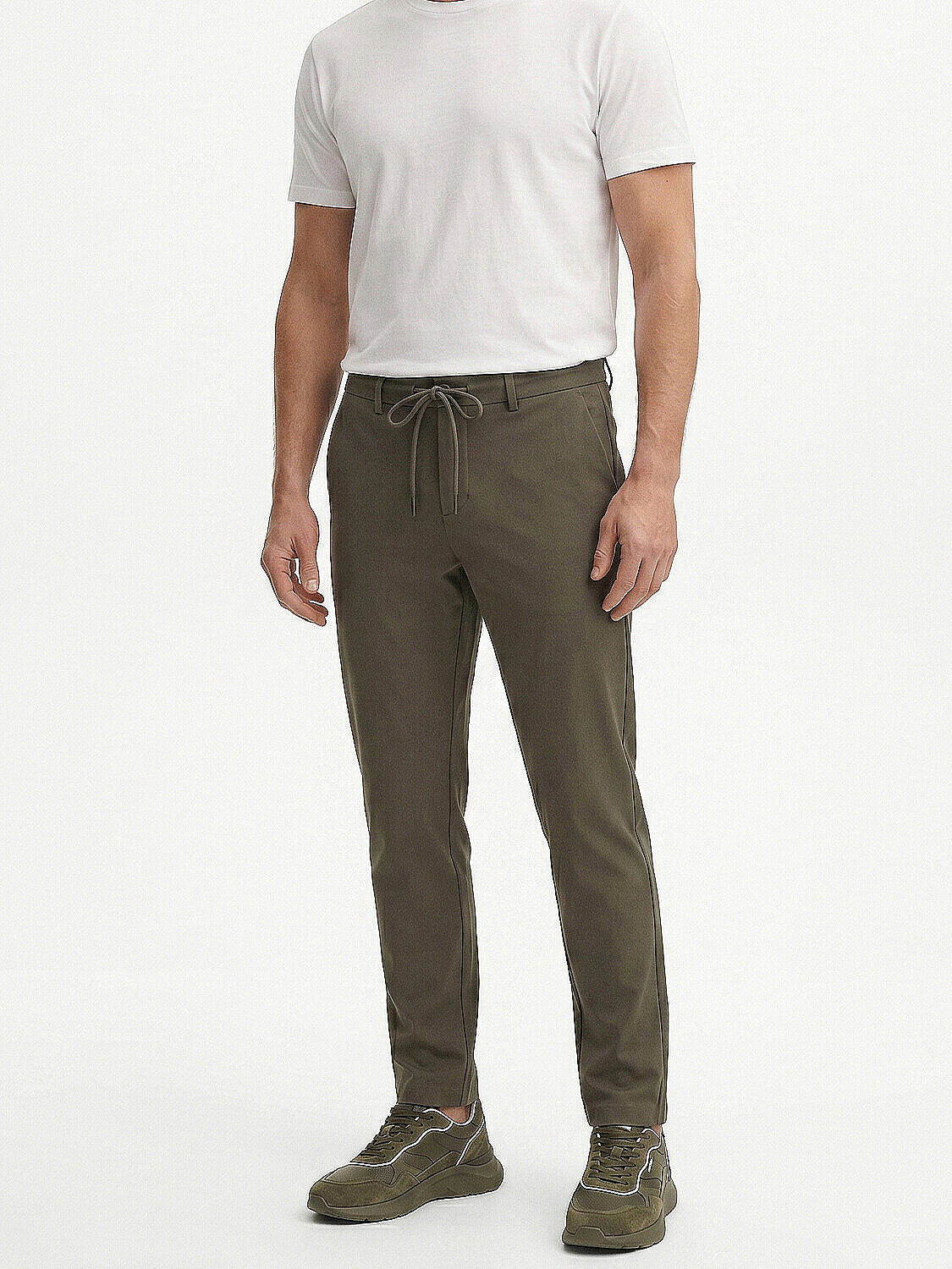 Haki Pamuk Dokulu Slim Fit Jogger (1)