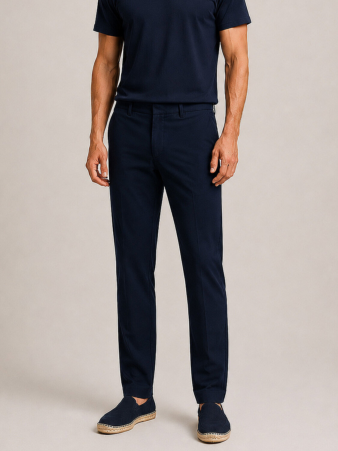 Lacivert Pamuk Dokulu Slim Fit Jogger (1)