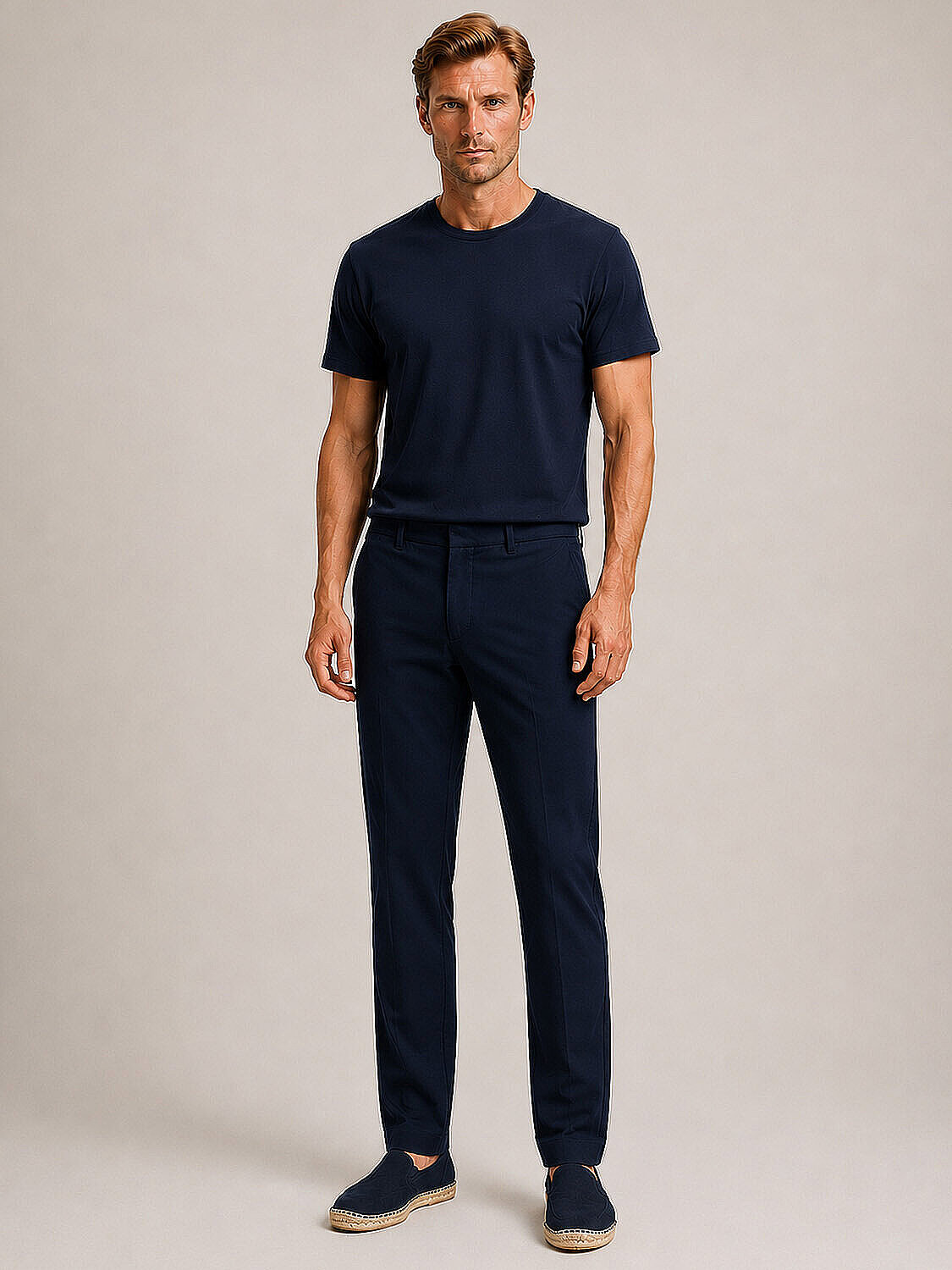 Lacivert Pamuk Dokulu Slim Fit Jogger (2)