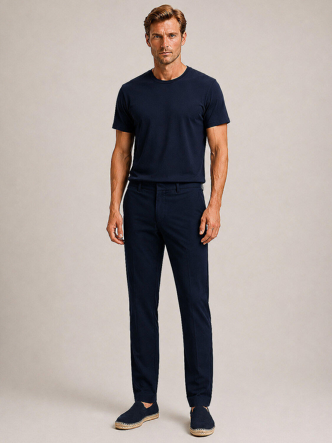 Lacivert Pamuk Dokulu Slim Fit Jogger - 2