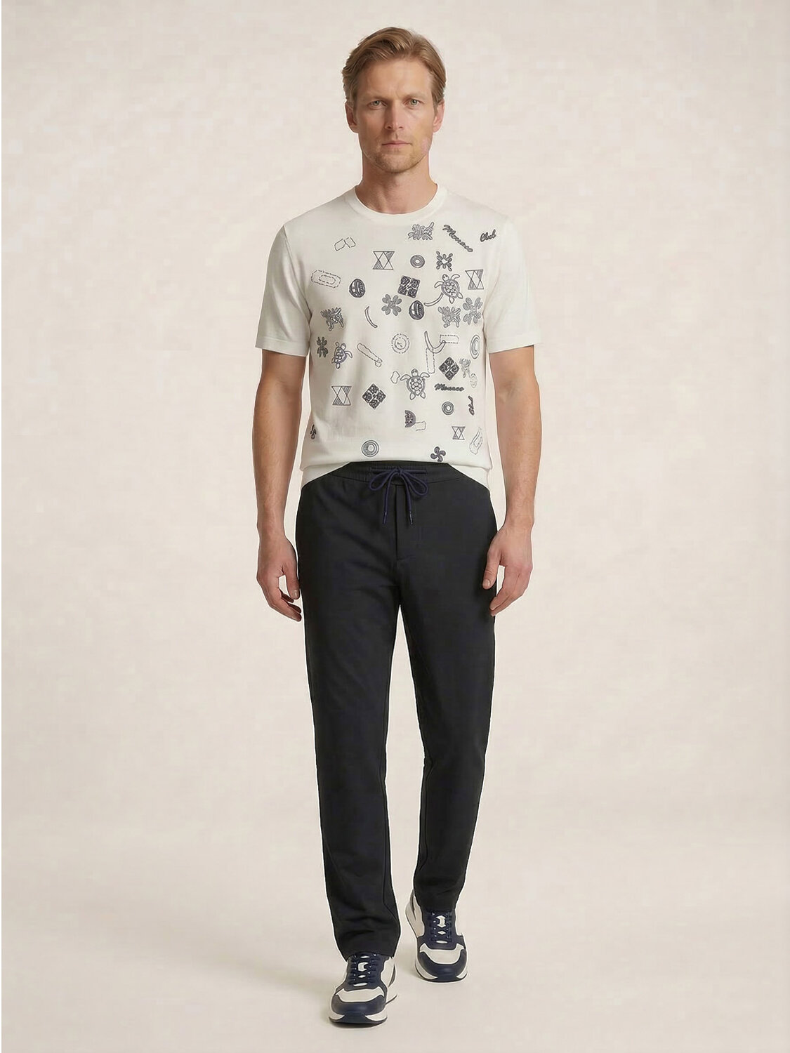 Lacivert Pamuk Dokulu Slim Fit Jogger (1)