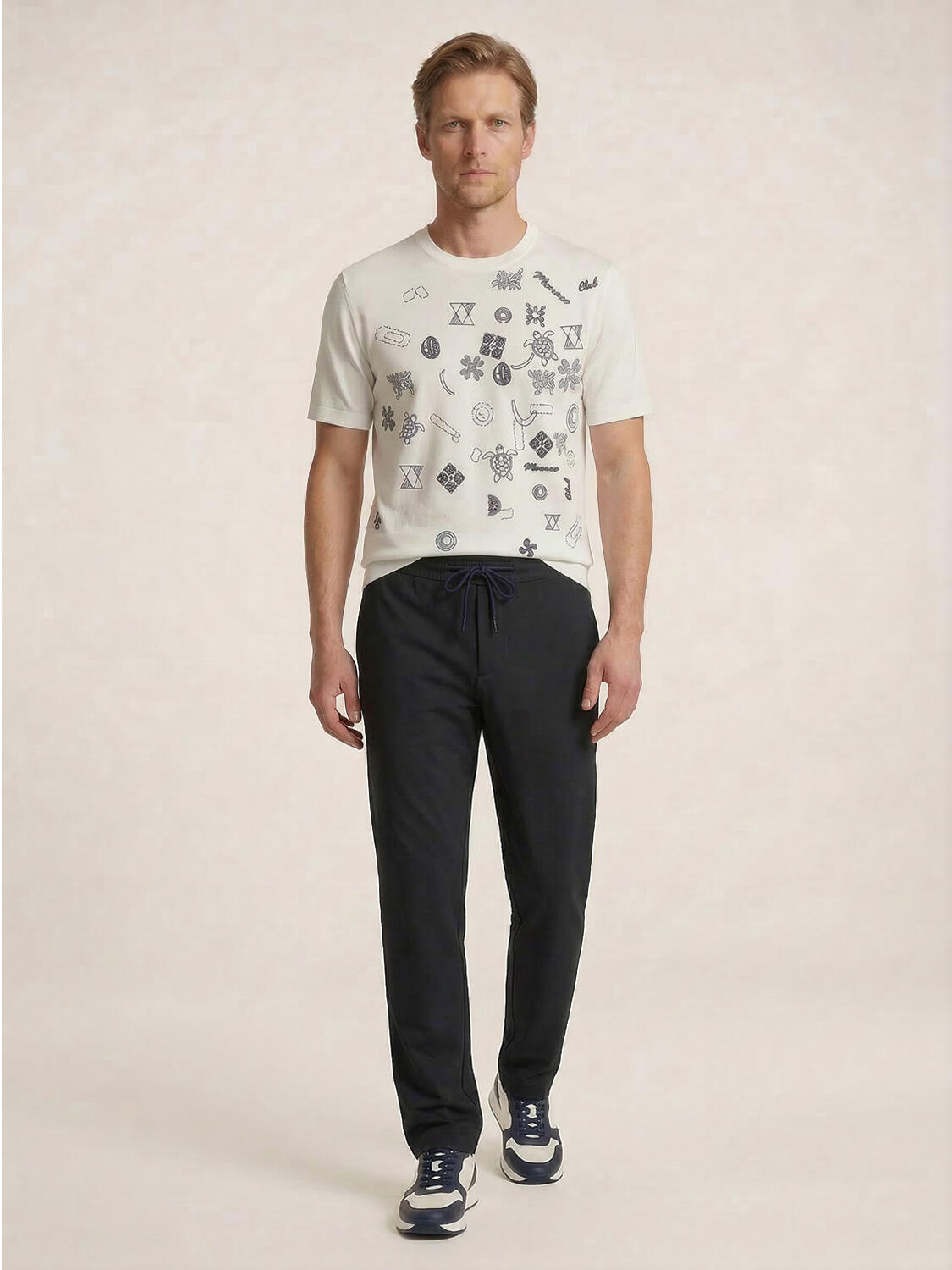 Lacivert Pamuk Dokulu Slim Fit Jogger - 2