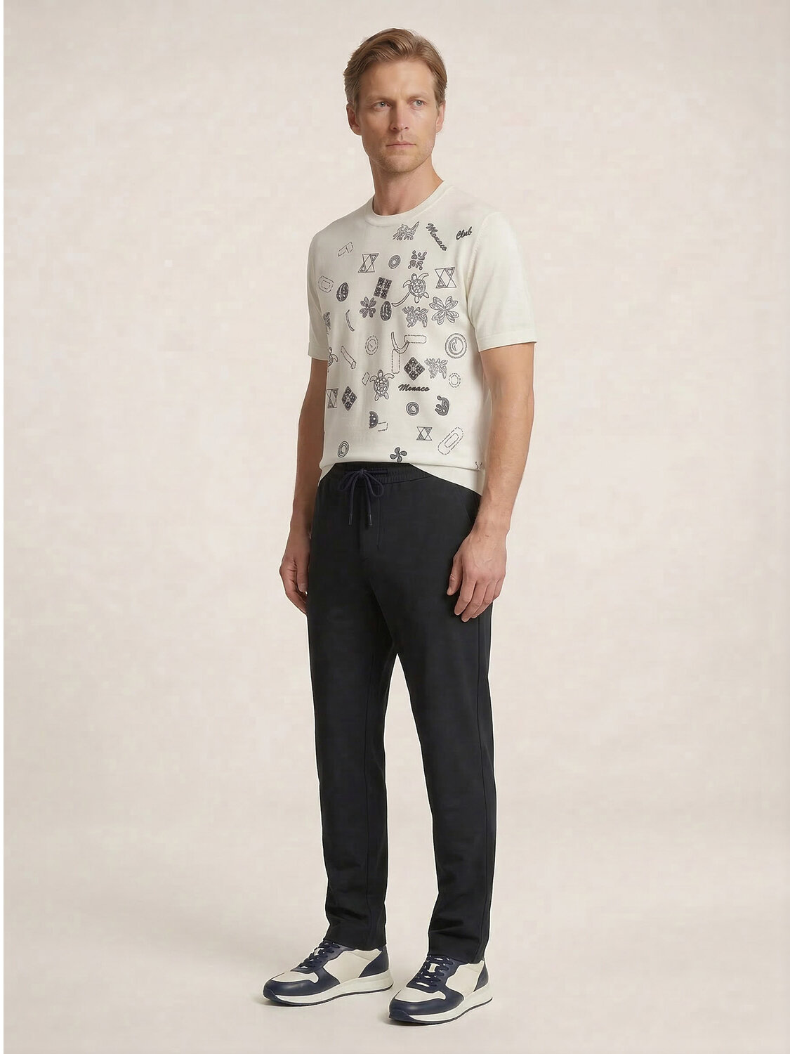 Lacivert Pamuk Dokulu Slim Fit Jogger - 3