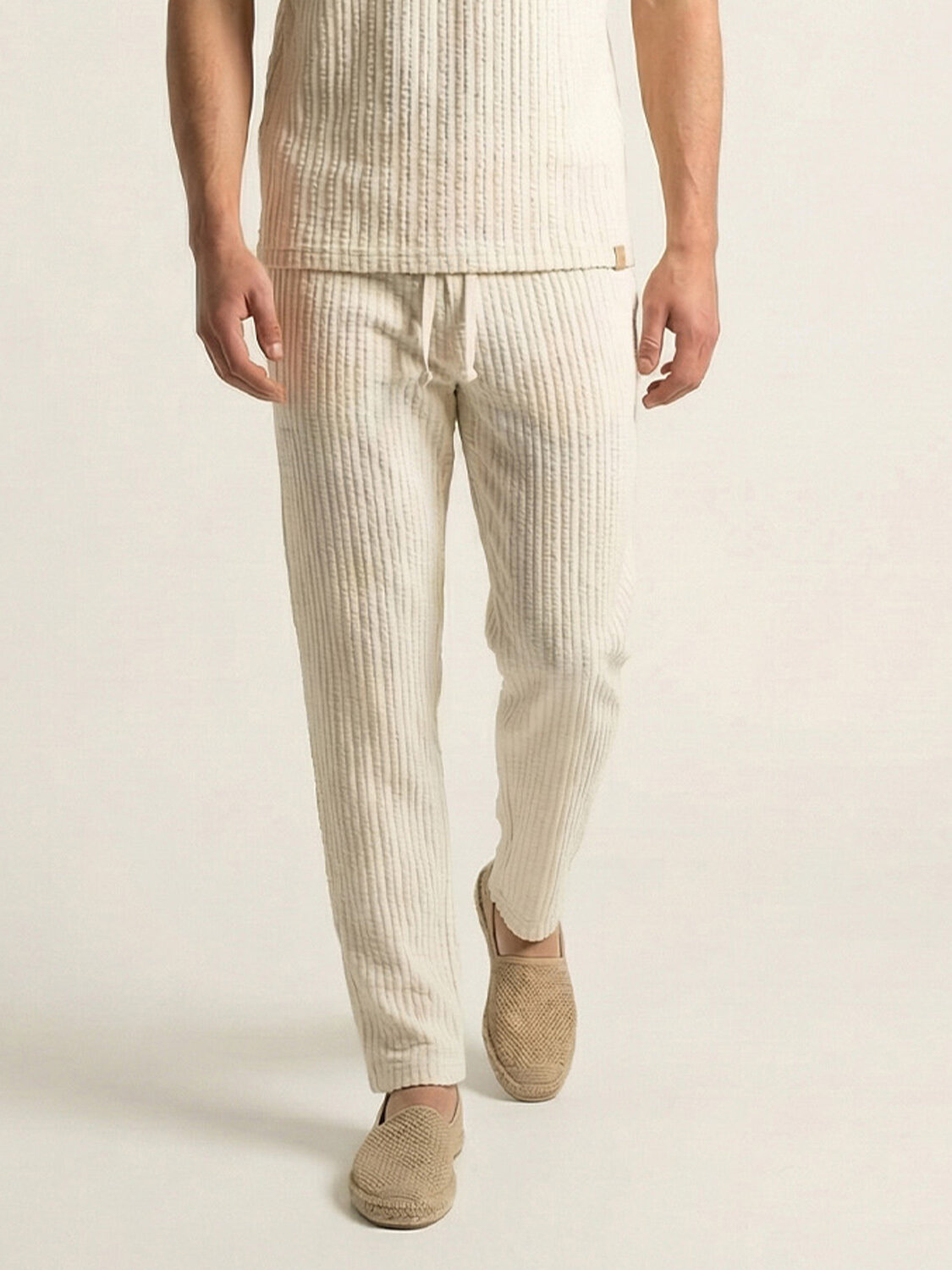 Naturel Keten Karışımlı Regular Fit Jogger