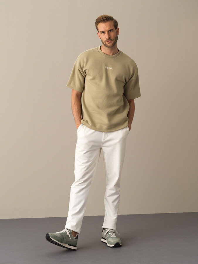 Ekru Regular Fit Pamuk Jogger Pantolon - 2