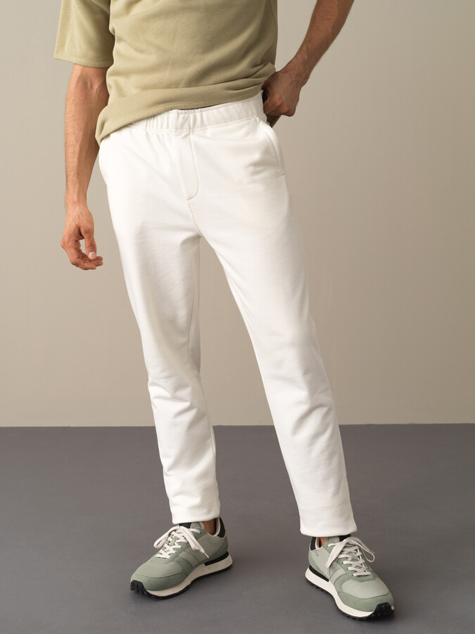 Ekru Regular Fit Pamuk Jogger Pantolon - 1