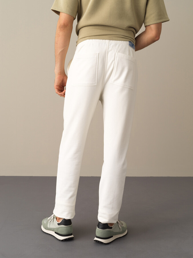 Ekru Regular Fit Pamuk Jogger Pantolon - 4