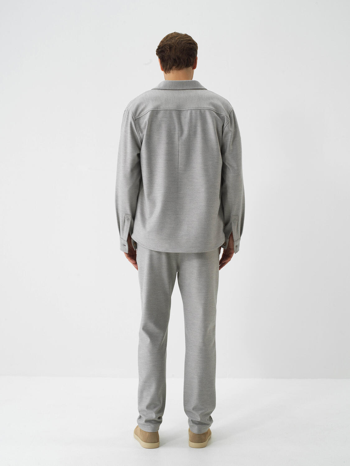 Bej Esnek Dokulu Regular Fit Jogger Pantolon - 4